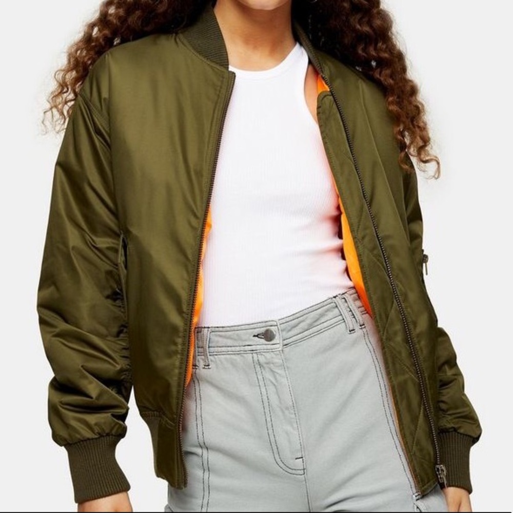Green Bomber Jacket Winter Coat